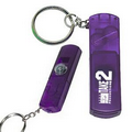 Purple Light Up Whistle Keychain with Compass & Red LED